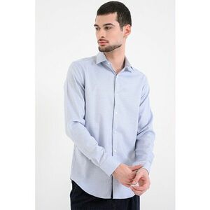 Camasa slim-fit cu maneci lungi - Alb/Albastru imagine