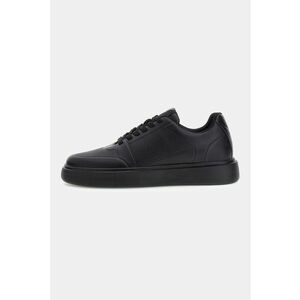 Pantofi sport din piele ecologica cu logo - Negru imagine