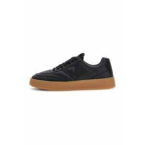 Pantofi sport din piele cu garnituri din piele ecologica - Negru imagine