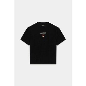 Tricou supradimensionat din bumbac cu broderie logo - Negru imagine