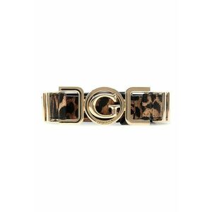 Curea din piele ecologica cu animal print si logo Cirene - Negru/Maro imagine
