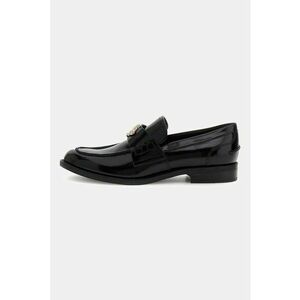 Pantofi loafer din piele ecologica cu model uni - Negru imagine