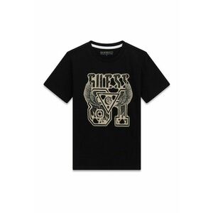 Tricou de bumbac cu logo - Negru/Maro deschis imagine