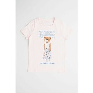 Tricou din amestec de bumbac cu logo si imprimeu grafic - Maro/Roz pal/Albastru imagine