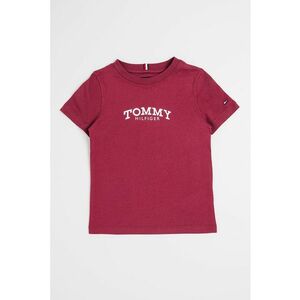 Tricou regular fit cu imprimeu logo pe piept - Visiniu imagine