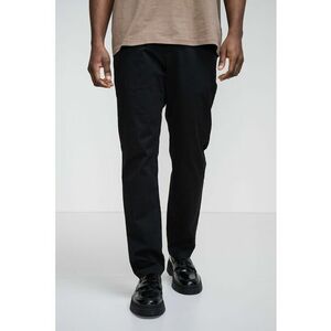 Pantaloni conici cu model uni - Negru imagine