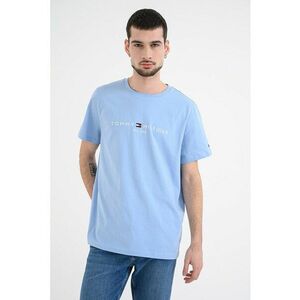 Tricou din bumbac cu broderie logo - Albastru azur/Albastru glaciar imagine