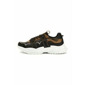 Pantofi sport cu garnituri din piele si model - Maro inchis imagine
