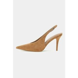 Pantofi din piele intoarsa cu varf ascutit - Caramel imagine