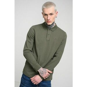 Bluza polo cu model uni - Verde inchis imagine