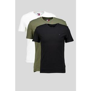Set de tricouri slim fit - 3 piese - Alb/Verde/Negru imagine