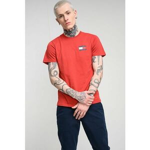 Tricou de bumbac cu logo - Caramiziu imagine