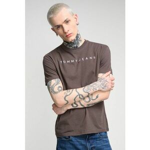 Tricou din bumbac cu logo brodat - Maro inchis imagine