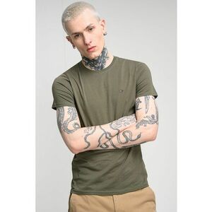 Tricou slim fit de bumbac - Verde imagine