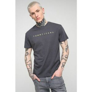 Tricou din bumbac cu logo brodat - Galben/Gri inchis imagine