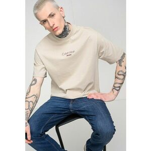 Tricou lejer cu imprimeu logo - Bej deschis imagine