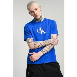 Tricou din bumbac cu imprimeu logo - Albastru royal imagine