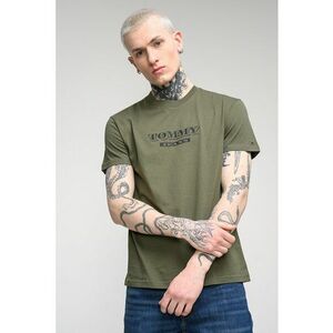 Tricou de bumbac cu logo - Verde inchis imagine