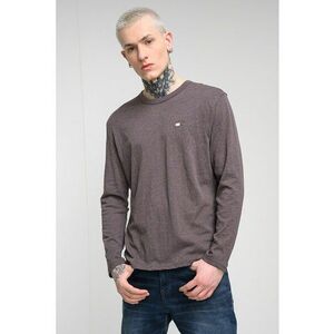 Bluza regular fit cu logo discret pe piept - Maro melange imagine