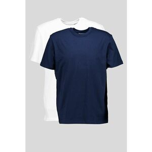 Set de tricouri uni de bumbac - 2 piese - Alb/Bleumarin imagine