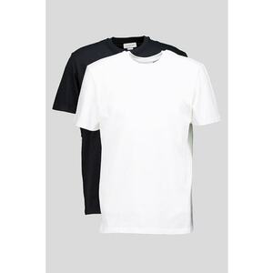 Set de tricouri uni de bumbac - 2 piese - Alb/Negru imagine