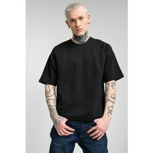 Tricou striat cu maneci raglan - Negru imagine