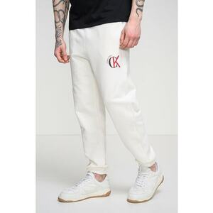 Pantaloni de trening cu talie elastica si logo - Alb imagine