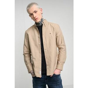 Camasa regular fit cu guler fixat cu nasturi - Maro camel imagine