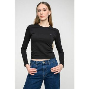 Bluza slim fit cu logo discret - Negru imagine