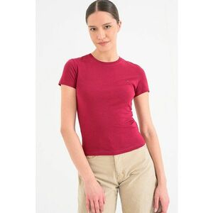 Tricou cu broderie logo - Rosu inchis imagine