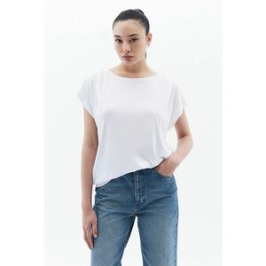 Tricou din bumbac si modal cu model uni - Alb imagine