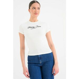 Tricou slim fit cu logo - Alb imagine