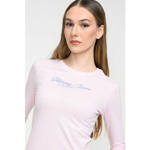 Bluza slim fit cu decolteu la baza gatului - Roz deschis imagine