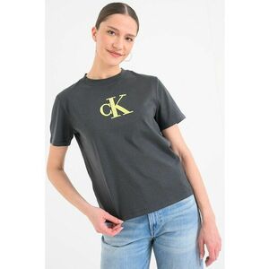Tricou de bumbac cu imprimeu logo - Gri antracit imagine