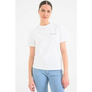 Tricou de bumbac cu decolteu la baza gatului - Alb optic imagine