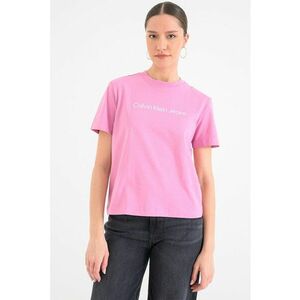 Tricou de bumbac cu logo - Roz imagine