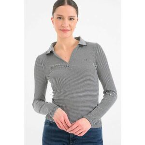 Bluza polo cu dungi - Alb/Negru imagine