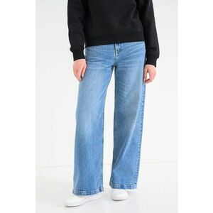 Blugi relaxed fit cu talie joasa - Albastru deschis melange imagine