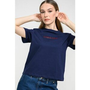Tricou de bumbac cu imprimeu - Albastru indigo imagine