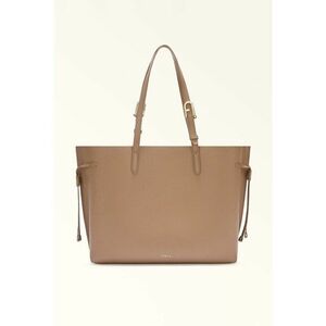 Geanta shopper din piele cu bareta ajustabila - Maro camel imagine
