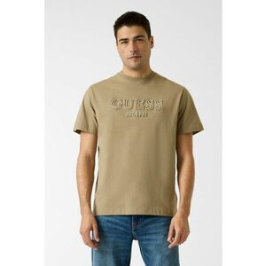 Tricou cu logo brodat in relief - Maro deschis imagine