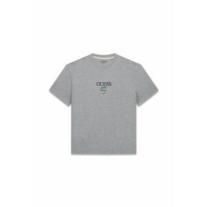 Tricou supradimensionat din bumbac cu broderie logo - Gri melange imagine