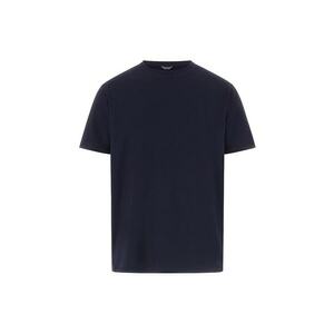 Tricou din amestec de modal cu decolteu la baza gatului - Albastru ultramarin imagine