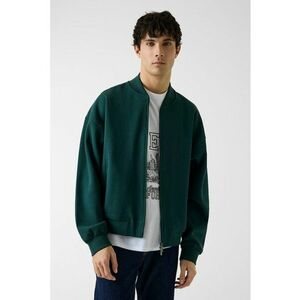 Bluza de trening cu fermoar si maneci cazute - Verde englez imagine