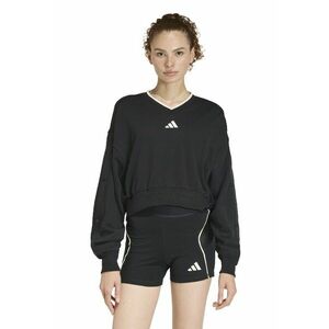 Bluza de trening cu croiala crop si decolteu in V Stadium - Alb/Negru imagine