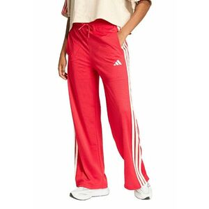 Pantaloni de trening cu croiala dreapta si slituri laterale cu capse - Rosu/Alb imagine