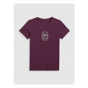Tricou dama rosu - bumbac - slim - cu imprimeu imagine