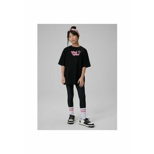 Tricou copii lejer - negru - bumbac - aplicatii stralucitoare imagine