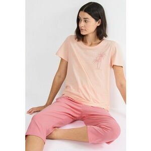 Pijama din bumbac cu pantaloni trei sferturi - Piersica imagine