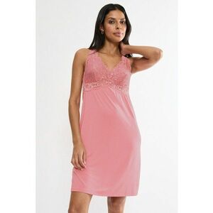 Camasa de noapte din amestec de modal cu dantela Timeless Sensuality - Roz pastel imagine